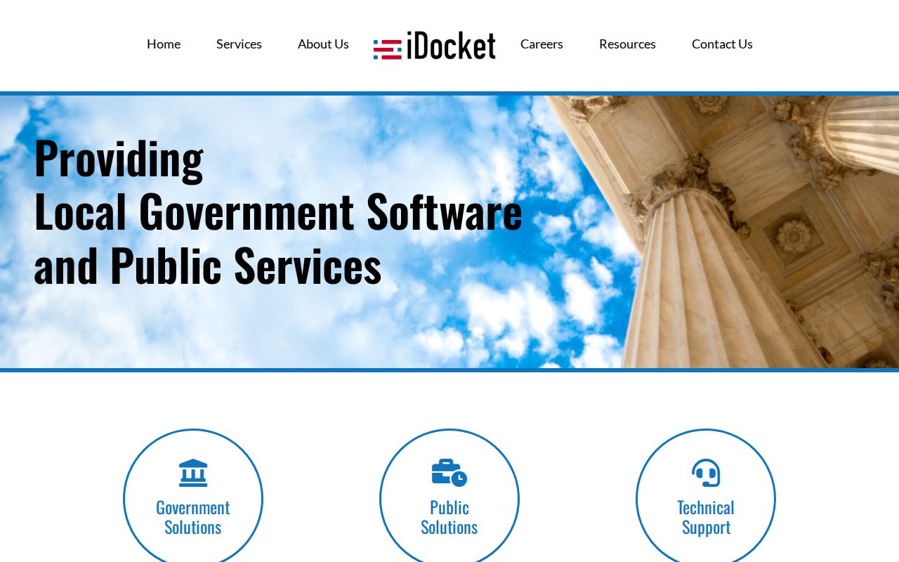 Real County warrant records: public court case search fields in iDocket