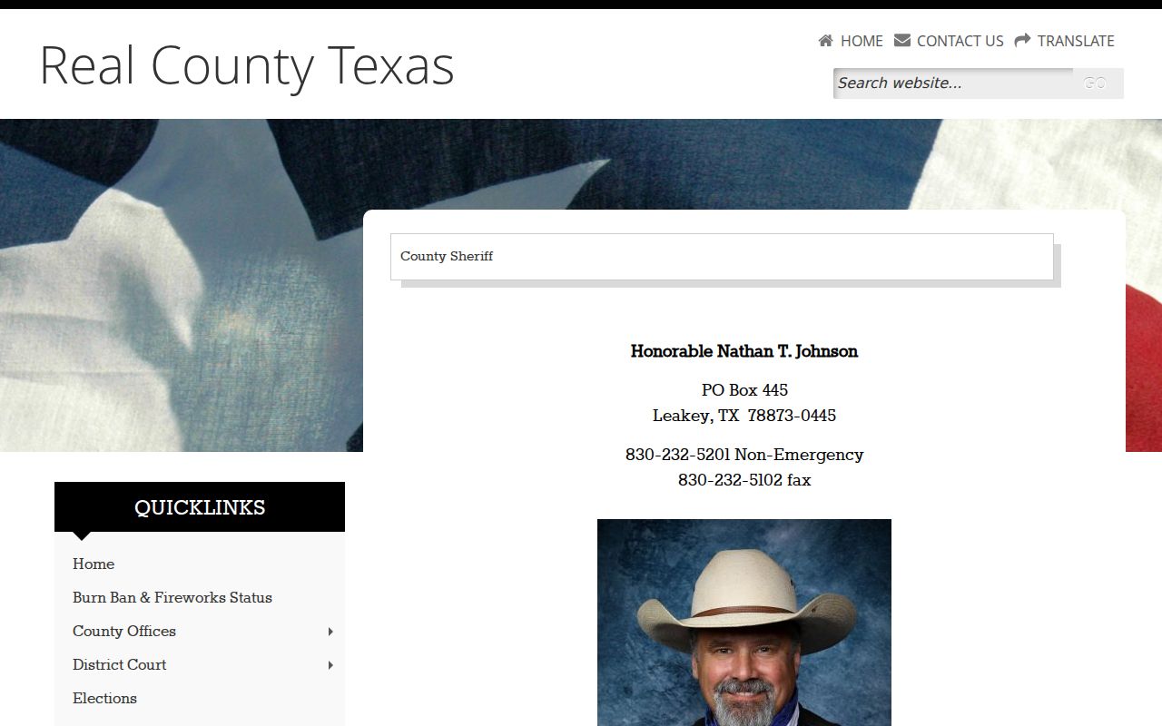 Real County warrant records: sheriff contact information, with no online warrant form